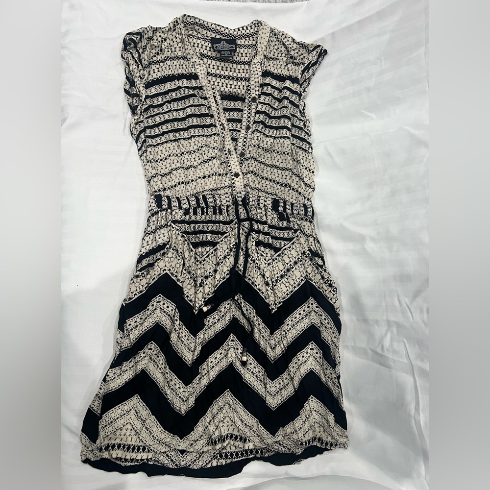 Angie Black and Cream Mini Dress